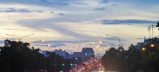 City road in the evening, Bangkok